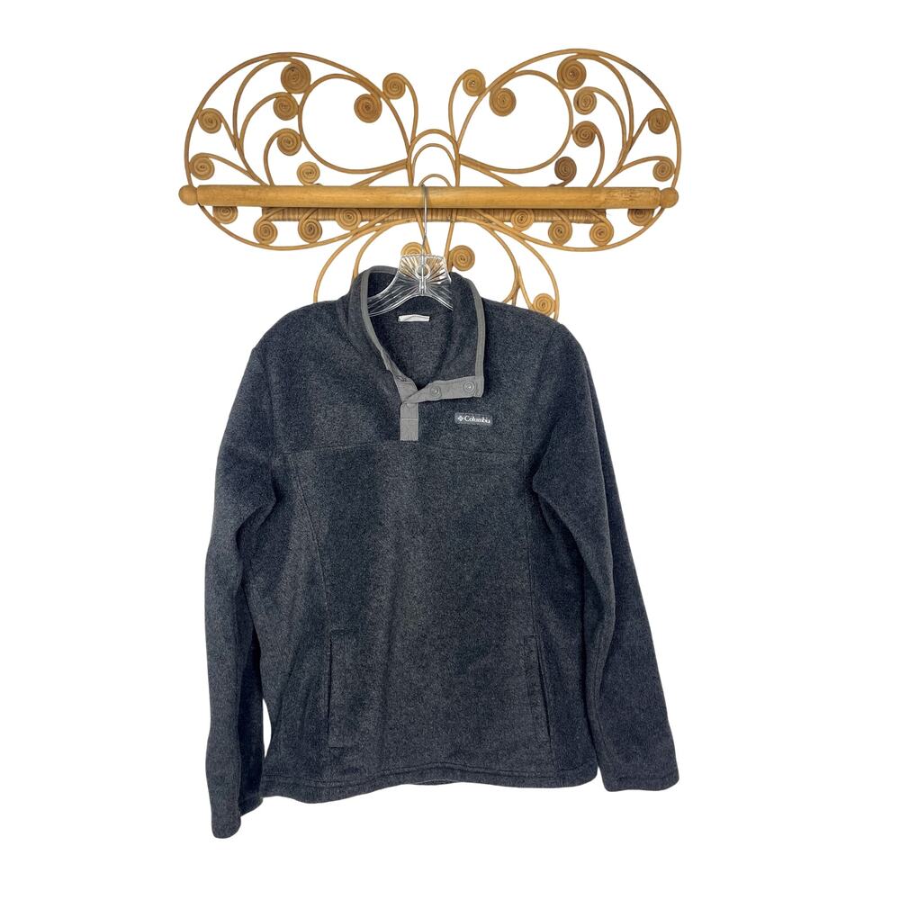 Columbia Fleece Pullover 1/4 Snap Gray XL